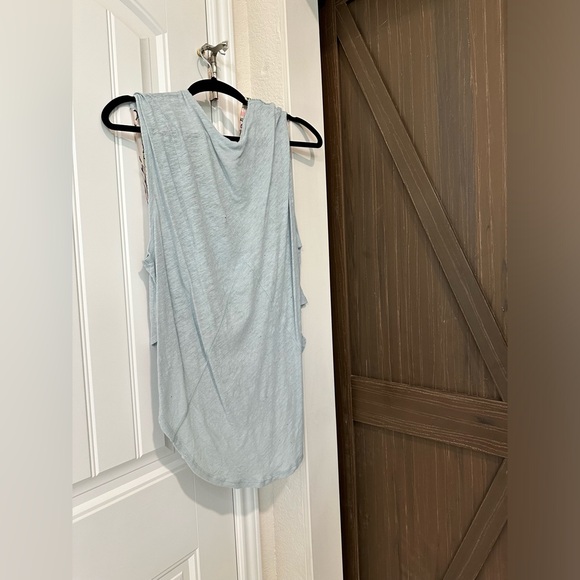 Free people | Jet Set top cowl neck scarf top in blue green large cream - Picture 5 of 5